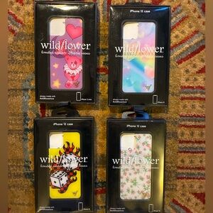 Wildflowers iPhone Cases 12 mini set of 4 Colorful Designs Protective Bumper